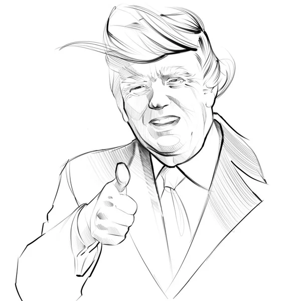 ABD Başkanı Donald Trump'ın dijital illüstrasyon portresi — Stok fotoğraf