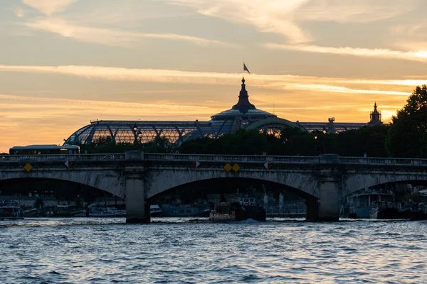 Vista Desde Río Sena Hasta Pont Concorde Grand Palais París —  Fotos de Stock