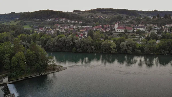 Luftaufnahme Über Den Alten Aare Kanal Auwald Brugg Blick Auf — Stockfoto