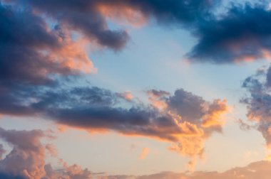 sunset, blue sky with clouds - abstract sky background texture