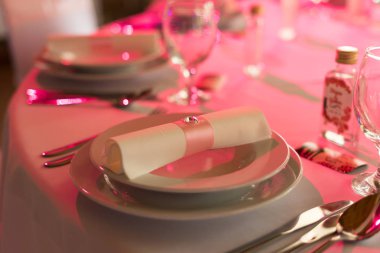 Peçeteli düğün yemeği tabağı