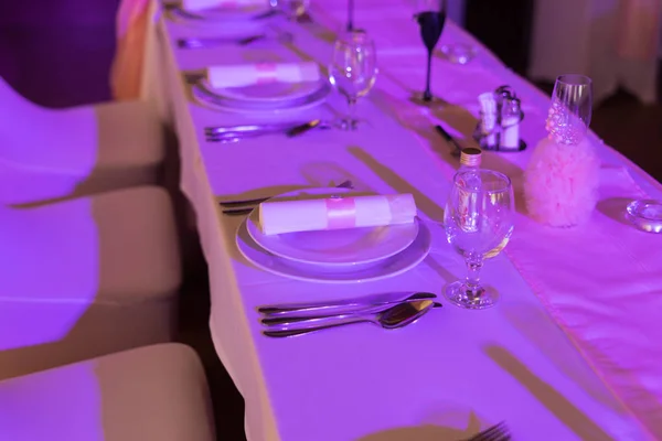 Wedding Dinner Plate Napkin — Stock Photo, Image