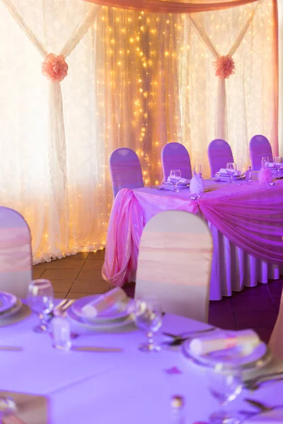 Conjunto Mesa Para Una Fiesta Evento Recepción Boda — Foto de Stock