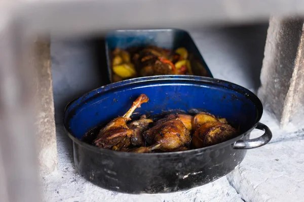 Delicious Baked Goose Legs Furnace — Stock Photo, Image