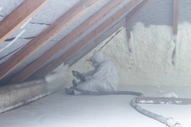 spray polyurethane foam for roof clipart