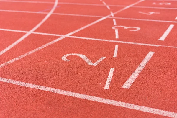 Red Rubber Running Track Outdoor Sport Floor — Stock Photo, Image