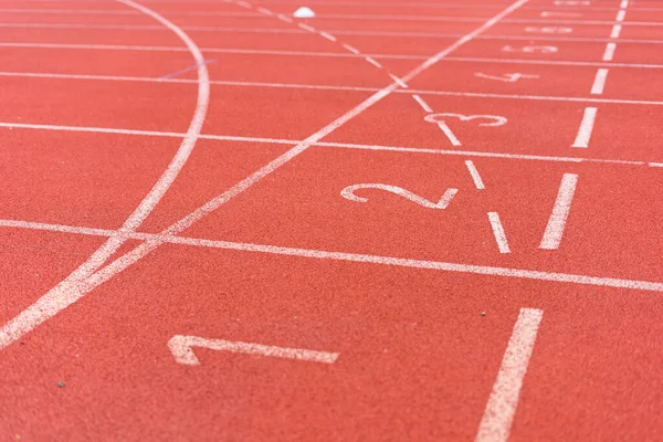 Red Rubber Running Track Outdoor Sport Floor — Stock Photo, Image