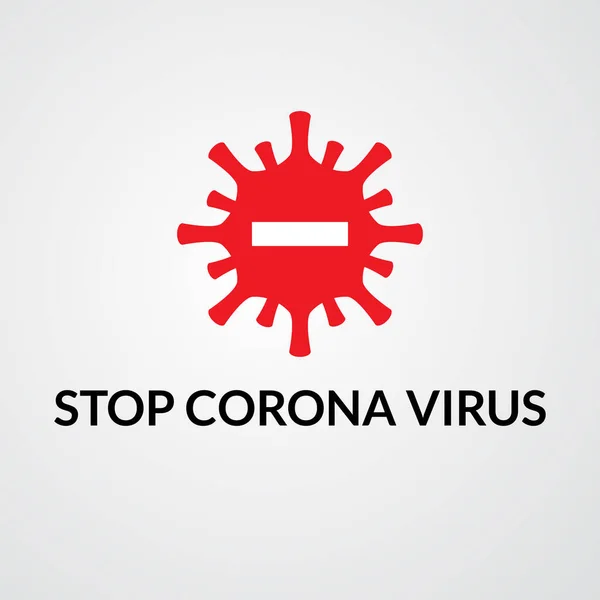 Vector Ilustración Del Virus Corona Parada Covid Enfermedad Ncov Brote — Vector de stock