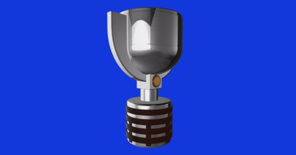 Campeonato Mundial Hóquei Troféu Genérico Sobre Fundo Azul — Vídeo de Stock