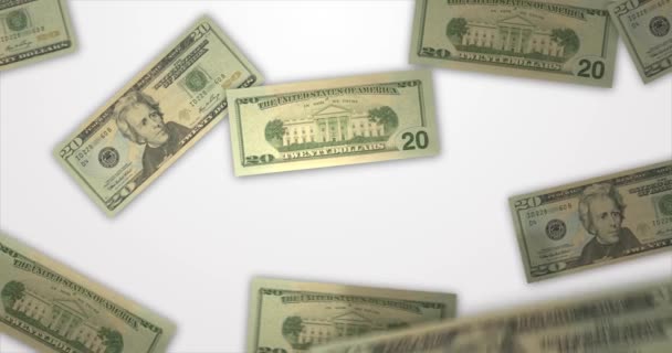 San Francisco California Usa Giugno 2020 Caduta Banconote Dollari Sfondo — Video Stock