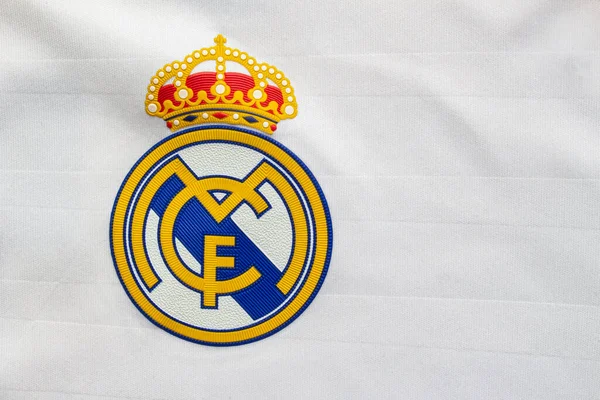 Calgary Alberta Canadá Julio 2020 Camiseta Blanca Madrid Real Cerca —  Fotos de Stock