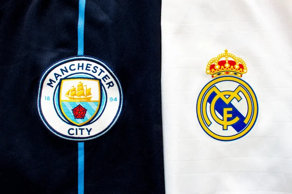 Calgary Alberta Canadá Julio 2020 Manchester City Real Madrid Acercan —  Fotos de Stock