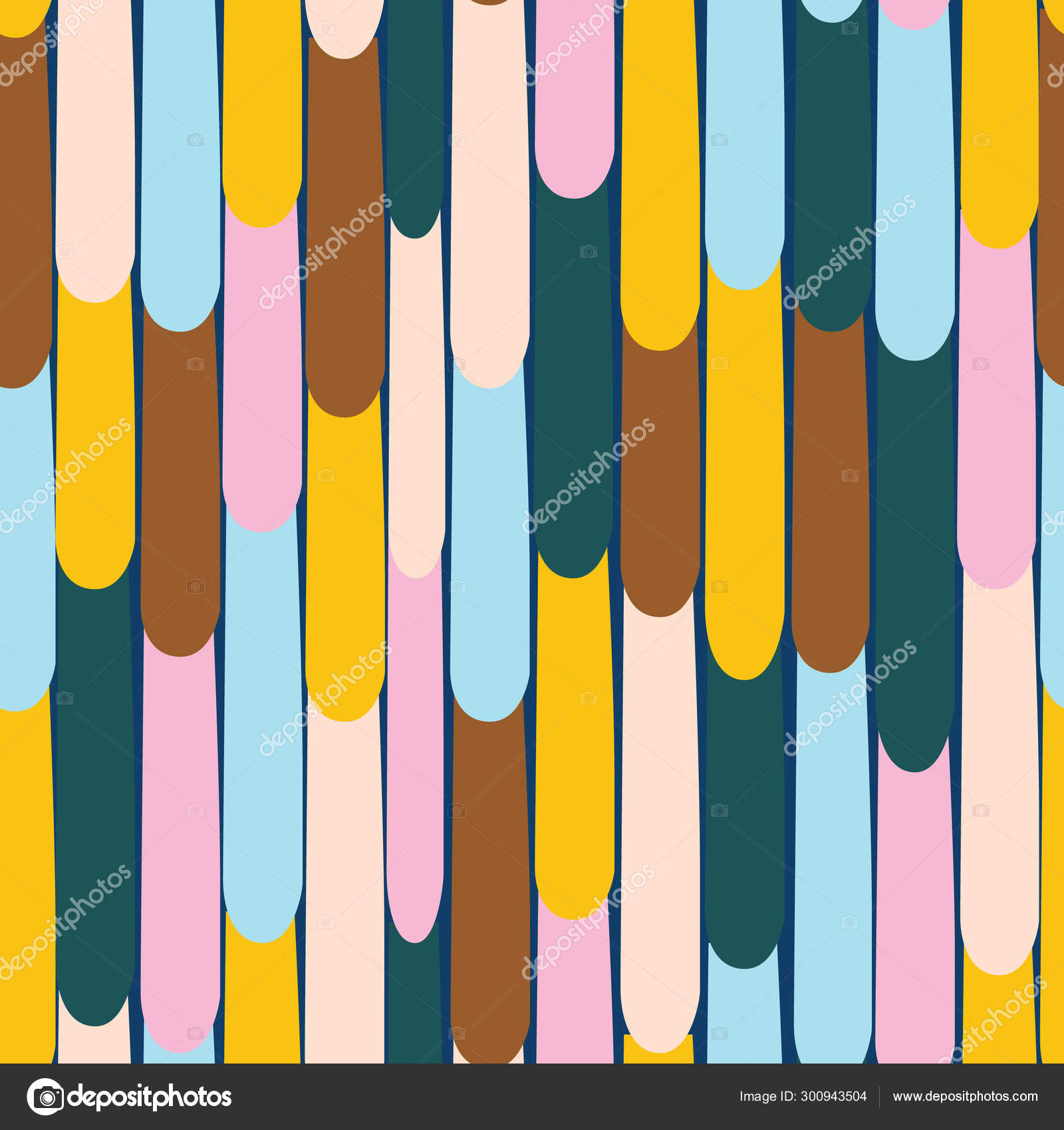 Dark blue colorful popsicle sticks seamless pattern background