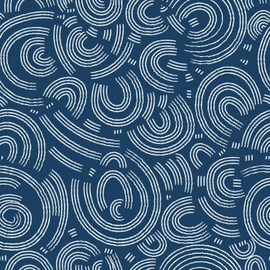 Lacivert dönen çizgiler sorunsuz desen arka plan tasarımı.