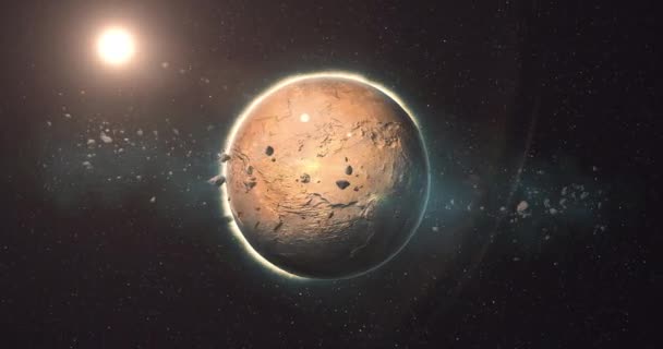 Resa Realistica Del Pianeta Terra Essiccato Morto Totalmente Deserta Senza — Video Stock