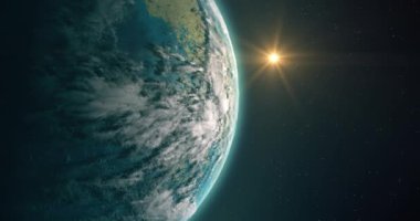 Mars'ın yüzeyinin ve ikliminin değiştirilerek çevrenin geniş alanlarını insanlara misafirperver hale getirmek için gezegen mühendisliğinin varsayımsal süreci. Yüksek kaliteli 4k Cg animasyon.