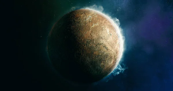 Exploração Exoplaneta Fantasia Paisagem Surreal Renderizado Elementos Desta Imagem Fornecidos Imagem De Stock
