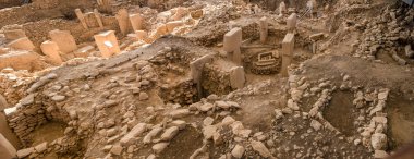 The beginning of time. Ancient site of Gobekli Tepe in Turkey. Gobekli Tepe is a UNESCO World Heritage site. The Oldest Temple of the World. Neolithic excavations. Pre-Pottery Neolithic. clipart