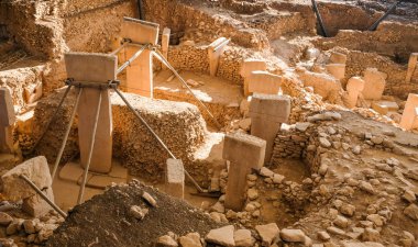 The beginning of time. Ancient site of Gobekli Tepe in Turkey. Gobekli Tepe is a UNESCO World Heritage site. The Oldest Temple of the World. Neolithic excavations. Pre-Pottery Neolithic. clipart