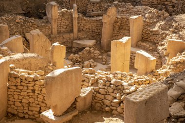 The beginning of time. Ancient site of Gobekli Tepe in Turkey. Gobekli Tepe is a UNESCO World Heritage site. The Oldest Temple of the World. Neolithic excavations. Pre-Pottery Neolithic. clipart