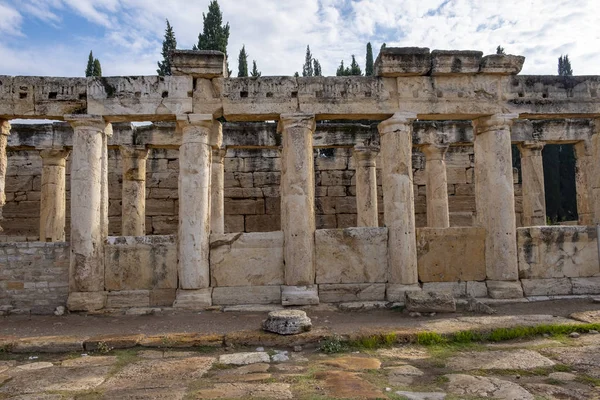 Vecchie Rovine Antiche Della Città Romana Hierapolis Pamukkale Turchia — Foto Stock