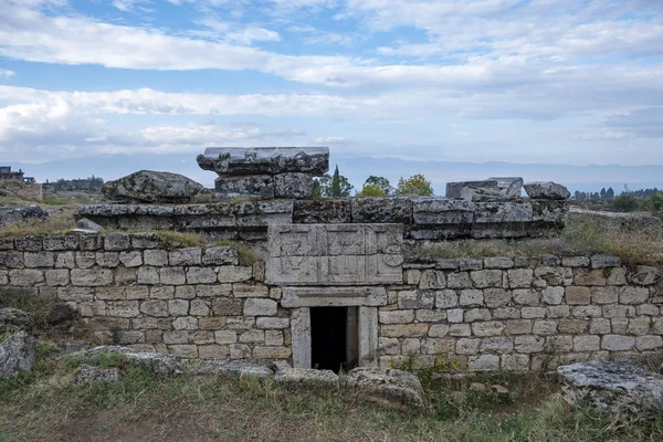 Rovine Tombe Necropoli Antica Hierapolis Pamukkale Anatolia Turchia Patrimonio Mondiale — Foto Stock