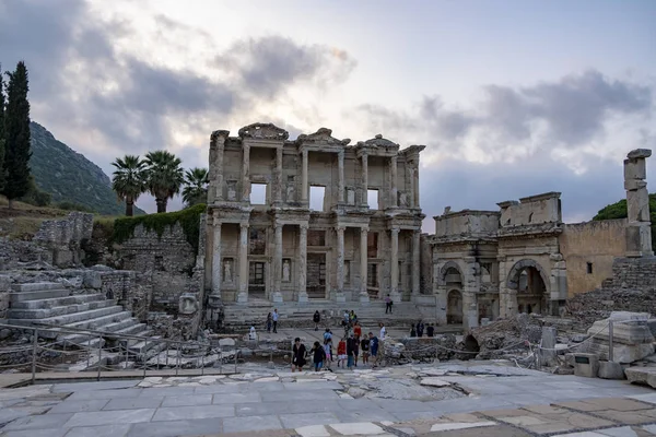 Ефесус Туркий Сентября 2019 Года Знаменитая Библиотека Греческого Разрушенного Города — стоковое фото