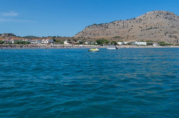 Belo Mar Azul Lardos Rodes Grécia — Fotografia de Stock