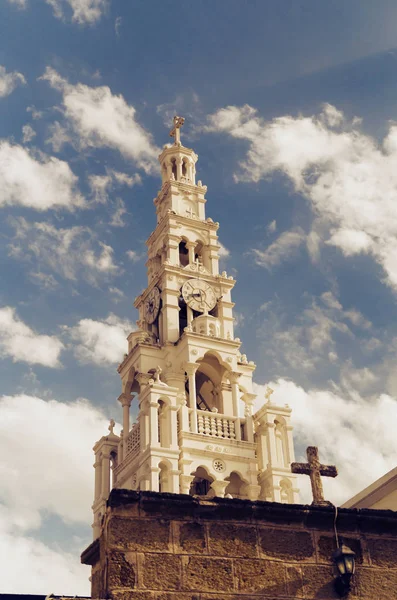 Una Iglesia Arcángeles Isla Rodas Grecia —  Fotos de Stock