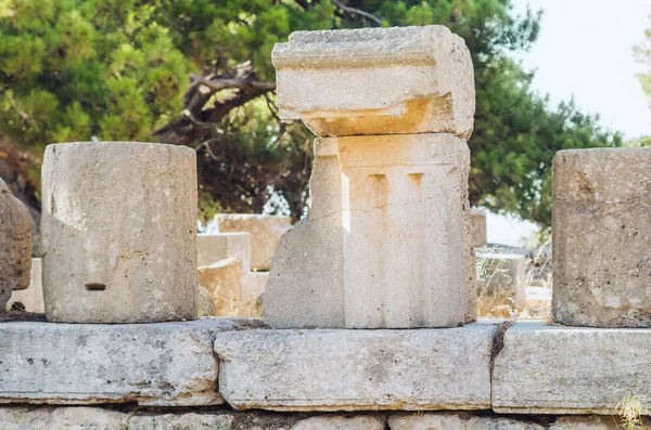 Colonne Greche Antiche Rodi Grecia — Foto Stock