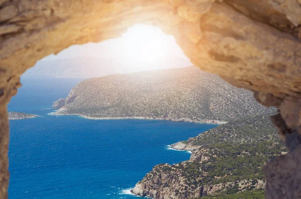 Een Rustig Uitzicht Baai Van Monolitos Gebied Rhodos Griekenland — Stockfoto