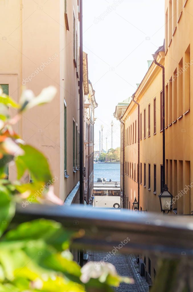 View of a quay from Gamla Stan (Sweden, Stockholm)