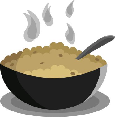 Tahıl lapası vektörü. Menü, reklam, baskı için kase vektör illüstrasyon. düz bir tarzda sağlıklı bir gıda vektör illüstrasyon