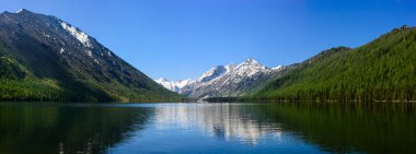 Alt Multa Gölü, altay, Sibirya, Rusya Panoraması