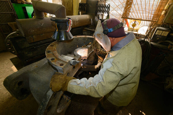 The old equipment repairing and welding