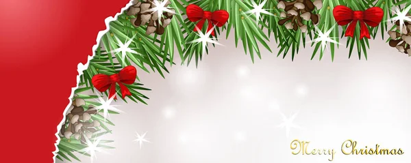 飾り付きクリスマスカード — ストックベクタ