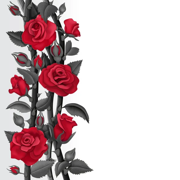 Karte Mit Roten Und Schwarzen Rosen — Stockvektor