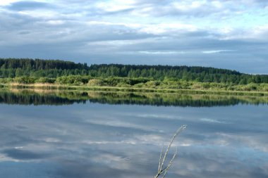 - Rusya. Fotoğraflar 8 Haziran 2020 'de Yeshka Nehri' nin kıyısında çekildi. Güzel sabah manzaraları.