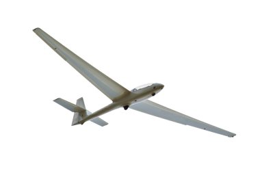 Beyaz arka plan üzerinde uçan planör