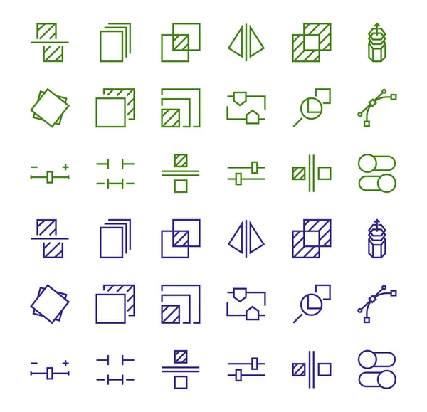 Eine Einfache Reihe Bildbearbeitungsbezogener Vektorzeilensymbole Enthält Symbole Wie Ausschneiden Kopieren — Stockvektor