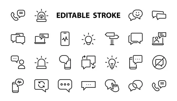 Simple Set Message Line Vector Line Icons Contains Icons Conversation — Stock Vector