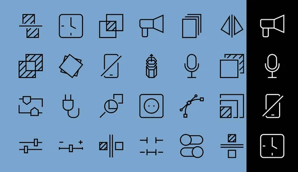 Simple Conjunto Iconos Línea Vectorial Relacionados Con Edición Imágenes Contiene — Vector de stock