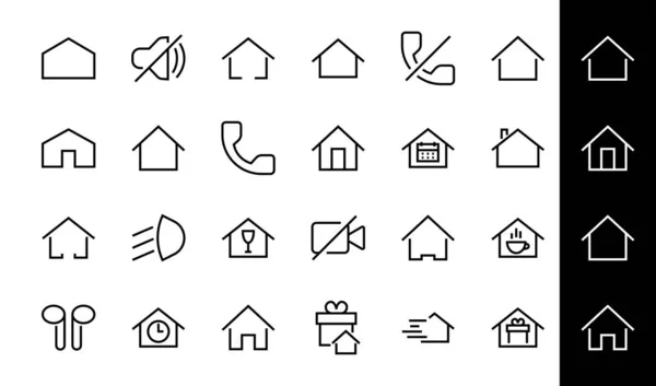 Eenvoudige set van kleur bewerkbare huis pictogram sjablonen. Bevat dergelijke pictogrammen, home kalender, coffeeshop en andere vectortekens geïsoleerd op een witte achtergrond voor grafisch en web design — Stockvector