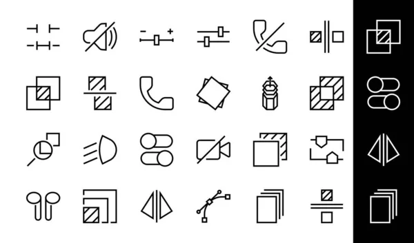 A simple set of image editing related vector line icons. Contains icons such as crop, copy, scale, rotate and more. Editable stroke. 48x48 Pixel Perfect. On white background — Stock Vector