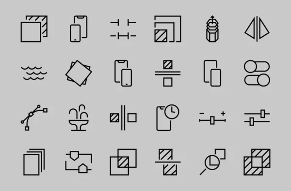 Simple Set Image Editing Related Vector Line Icons Contains Icons — Stock Vector