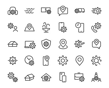  Vektör Satır Simgeleri ile ilgili basit bir ayar ve seçenekler kümesi. Belirlenmiş zaman, iş, telefon ve daha fazlası gibi simgeler içerir. Düzenlenebilir Vuruş.. 480x480