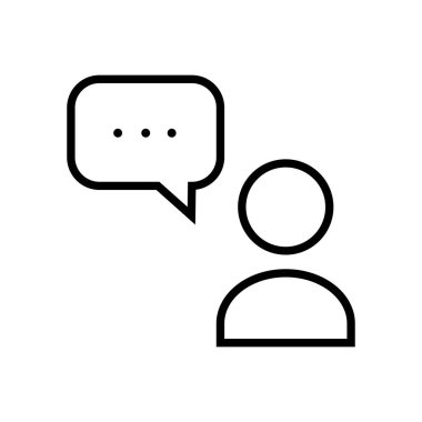 Mesaj Simgesi, Sohbet Baloncuğu Düzenlenebilir Vuruşu. İletişim doğrusal simgesi. Sembol Diyalog 'u ifade edebilir, konuşabilir. Vektör illüstrasyonu izole edildi.