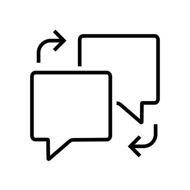 Mesaj Simgesi, Sohbet Baloncuğu Düzenlenebilir Vuruşu. İletişim doğrusal simgesi. Sembol Diyalog 'u ifade edebilir, konuşabilir. Vektör illüstrasyonu izole edildi.