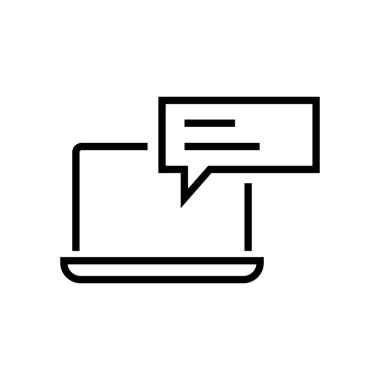 Mesaj Simgesi, Sohbet Baloncuğu Düzenlenebilir Vuruşu. İletişim doğrusal simgesi. Sembol Diyalog 'u ifade edebilir, konuşabilir. Vektör illüstrasyonu izole edildi.