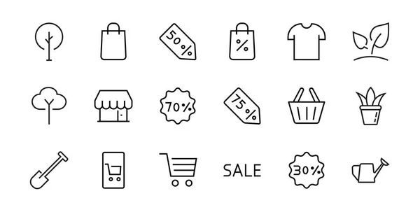 Cyber Monday Icon Set Contiene Pacchetti Sconto Promozioni Carrello Della — Vettoriale Stock